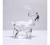 DECRZPB Handmade Crystal Glass White Goat Coloured Glaze Figurine Animal Blown Glass Living Room Paperweights Birthday Gift Table Ornaments Home Decor