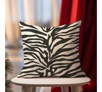 DecStic Black White Tiger Print Outdoor Throw Pillow Covers Animal Tiger Print Waterproof Throw Pillowcase 18x18in Abstract Accent Pillow Covers For Couch Tent Park