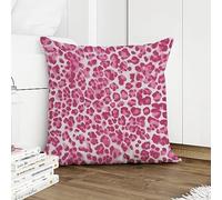 DecStic Hot Pink Cheetah Leopard Print Cushion Cases Animal Strip Pillow Covers Cushion Cover Classic Throw Pillow Covers Farmhouse Decorative For Couch Bedroom Sofa Living Room 18x18 IN