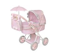 DeCuevas 85075 Sophie Folding Doll's Pram with Parasol, Pink