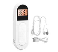 Decumeby FM Radio, Rechargeable Portable Transistor Radio with Best Reception LCD Digital Tuning Stereo Sound, for Jogging Walking Cycling Gym Outdoor Activities (White)