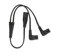 Decumeby IEC320 C8 Dual C7 Power Splitter Cable Safe PVC Y Split Cord for LCD Monitor Desk Lamp 1 In 2 Out for Home Office Use