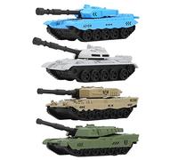 Decumeby Military Tank Model Highly Simulation Alloy Decoration Toy for Kid, 4pcs Mini Vehicles Wonderful Children 3+ (Tank)