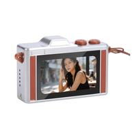 Decumeby Small Keychain Camera, 4K 48MP Digital Camera, Anti Shake Portable Retro with 1.47" LCD Screen for Travel Birthday Gift (Brown)
