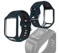 Decumeby Watch Wristband, Double Color Wristband Strap, Safety Watch Band Replacement for TOMTOM Spark Runner 2/3 Sports (Black Rock)