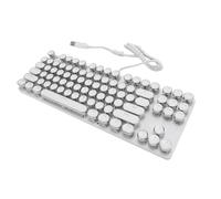 Decumeby Wired Gaming Keyboard, Water Resist 87 Key Backlit Keyboard, USB Blue Switch Mechanical for Business and Home (White)