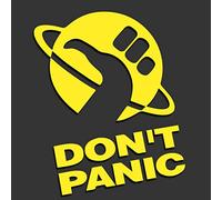 Decus Don't Panic - Hitchhiking Through The Galaxy Hitchhiker's Guide L 0136 (neon yellow) // Sticker OEM JDM Style Vinyl Transfer
