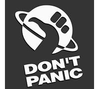 Decus Don't Panic - Hitchhiking Through The Galaxy Hitchhiker's Guide L 0136 (white) // Sticker OEM JDM Style Vinyl Transfer
