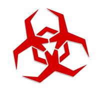 Decus Malware Biohazard L 0191 (red) // Sticker OEM JDM Style Vinyl Transfer