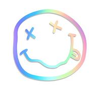 Decus Nirvana Smiley Face Grunge Kurt Cobain L 0166 (oil slick) // Sticker OEM JDM Style Vinyl Transfer