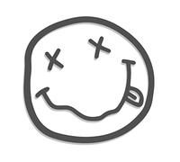 Decus Nirvana Smiley Face Grunge Kurt Cobain XL 0166 (gray) // Sticker OEM JDM Style Vinyl Transfer
