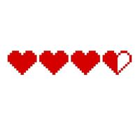 Decus Zelda Life Hearts 8-Bit L 0190 (red) // Sticker OEM JDM Style Vinyl Transfer