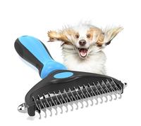 Decyam Pet Grooming Brush - Undercoat Rake and De-Matting Comb for Shedding, Tangles & Grooming, Dog Brushes for Cats & Dogs, Dual-Sided
