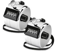 Decymis 2 Pack Clicker Counter, Metal Hand Tally Counter Clicker, 4 Digit Mechanical Palm Click Counter for Counting Numbers, Coaching, Sports Events Count