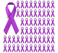 DECYOOL 150 Pcs Domestic Violence Awareness Pins Purple Ribbon Pin Pancreatic Cancer Lupus Alzheimer Lapel Pin for Charity Society Supplies