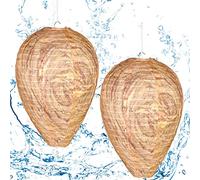 DECYOOL 2 Pack Fake Wasp Nest Decoy Waterproof Dark Brown