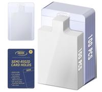 DEDC 200PCS Card Sleeves Set Including 100 Semi Rigid Card Holders & 100 Pull Tab Card Sleeves, Professional Card Saver for PSA Grading Submission