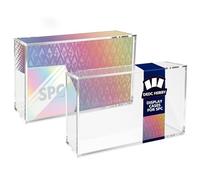 DEDC 2PCS Acrylic Display Case Compatible with Prismatic Evolutions Super Premium Collection 8mm Thick Magnetic Lid Protective Box with Cleaning Cloth and Silicone Pads