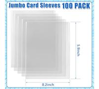 DEDC Jumbo Card Sleeves, Jumbo Card Top Loader Extra Thick Double-Sided 10wire, Size XL:5.9x8.27 Inch, Card Sleeves for Oversized TCG Trading Cards (100 pcs)