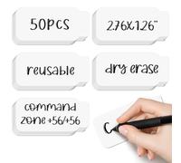 DEDC MTG Dry Erase Reusable Command Zone Token Tags 50 Pack Double Sided White PVC Erasable Markers for Magic The Gathering, MTG Accessories, Card Game Tokens and Counters