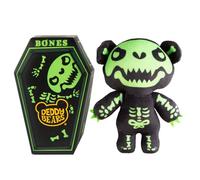 Deddy Bears - Bones Soft Toy 15cm with Coffin Plush - Halloween - Indoor Decorations, Props, Spooky Cuddlies Gifts, Creepy Children's and Adults Collectables Bones