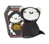 Deddy Bears Grin Reaper Soft Toy 14cm Coffin Box, Plush Idea Spooky Collectable - 15cm X 8cm Black X 1