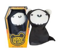 Deddy Bears Grin Reaper Soft Toy 30cm Coffin Box, Plush Idea Spooky Collectable - 30cm X 12.8cm Black X 1