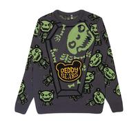 Deddy Bears Men's Bones Knitted Jumper in Black | Size: Large Deddy Bears Black L
