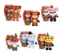 Deddy Bears Soft Toy Christmas Series 2 Complete Collection Pack Of 6 Coffin Box, Plush Idea Spooky Collectable - 30cm X 12.8cm
