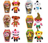 Deddy Bears Soft Toy Xmas Series 2 Complete Collection Pack Of 6 Coffin Box, Plush Idea Spooky Collectable - 15cm X 8cm X 6