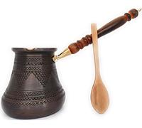 DEDE Copper - PCZ Series (XXLarge-28fl.oz) - Thickest Solid Copper Engraved/Hammered Turkish Greek Arabic Coffee Pot with Wooden Handle, Stovetop Coffee Maker Cezve,Jezve,Jazva,Ibrik,Briki (Antique)
