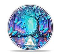 deDecoml Serenity Prayer Recovery Coin Butterfly Tree Design with Unity, Service, and Recovery Triangles Challenge Coin Sobriety Sober Coin NA AA Chips and Medallions (Blue Butterfly Tree, 8 Years)