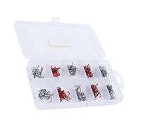 Dedicated Fishing Triple Hooks Set | High Carbon Steel Fine Barbed Treble Hooks | Oxidation - Proof Fishing Hooks for Bass/Trout/Panfish | 130PCS with 4 Sizes (Three-Anchor Hook Set (Black/Red))