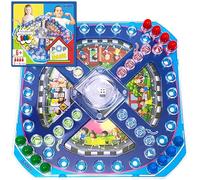 Dedimi Pop n Dash Race Board Game Age 4+ for kids - Includes 6 spare pieces - Racing and Chasing to Base Game - Pop n Dash Family Fun Games Trivial Pursuit