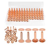 Dedjgoo 154Pcs Copper Rivets for Leather,Smooth Leather Rivets, Pure Copper Rivets and Burrs for Leather Work Jeans Jacket