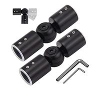 Dedjgoo 2PCS Curtain Rods Corner Connector, Adjustable Curtain Rod Corner Connector for 1 Inch Bay Window Curtain Rods(Black)