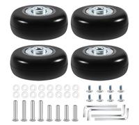 Dedjgoo 4 PCS 45x17mm Luggage Suitcase Replacement Wheels, Rubber Luggage Wheel Repair Kit Heavy Duty Suitcase Wheels Replacement with Screws for Luggage Suitcase (Black)