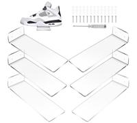 Dedjgoo 6 Pack Acrylic Floating Sneaker Shelves Clear Shoe Display Stand Room Decor for Display Collectible Shoe&Sneaker
