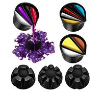 Dedjgoo 6 Pcs Split Cup for Paint Pouring 3 Flower Pour Cup 3 Paint Mixing Cup for Acrylic Paint Resin Pouring DIY Making Tools, Black