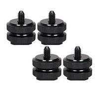 Dedjgoo Camera Hot Shoe Mount Easy Attach with Wheels 1/4in 4 Pack | The 2-thumb-wheel design makes attachment effortless and rapid positioning, ideal for on-set shifts and field work