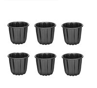 Dedjgoo Canele Mold, Cannele Muffin Cup, 6Pcs Non-Stick Cannele Mould Gray-Black Canneles
