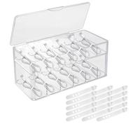 Dedjgoo Double Layered Cable Storage Box with Cover, 12 Grid Cable Sorting Box, Large Data Cable Storage Box, Charging Plug, Transparent Cable Management Box with 15 Zip Ties