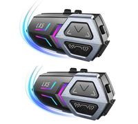 Dedjgoo LX5 Motorcycle Helmet Headphones Mesh Intercom for 10 Riders 2000m Hands-Free Speaker, Bluetooth 5.3 Waterproof 2pcs
