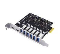Dedjgoo PCIe USB 3.2 Card with 8 Ports No External Power Needed 5V/1A port | No external power needed; PCIe bus powers all ports at 5V/1A, while per-port protection guards against faults