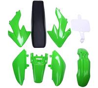 Dedjgoo Plastic Mudguard Kit for Off Road Pit Bike Seats and Shell | Color Green vehicle styling while offering shield against rain splash and mud during trail rides on dirt paths.