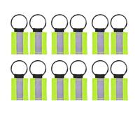 Dedjgoo Reflective Keychains Set 12-Count for Night Safety on Bags, Purses | Rugged nylon with high reflectivity, 2.5x3 cm reflectors, 12-count set clips to bags, purses, collars for night safety