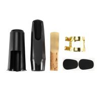 Dedjgoo Saxophone Mouthpiece Plastic with Cap and Pads Kit for Novice | Cap keeps the mouthpiece clean, metal buckle secures the , plus bamboo and two pads to cushion and guide players.
