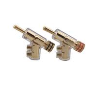 Dedjgoo Self-Locking Banana Plug Hi-End Copper Speaker Terminal Connector Audio Amplifier Y-Shaped Adapter Gold Plated 2PCS