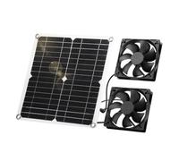Dedjgoo Solar Panel Fan Monocrystalline Panel Low Noise Vent 28x28cm | 12W solar kit with IP65 waterproof fans powered by sunlight; no battery required for direct sun operation.