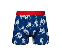Dedoles Men's & Boys' Boxers Underwear Boxer Shorts Cotton Trunks Funny Designs Astronaut Hamster Games Books Gift for Him, Design: Ice Hockey Team, Colour: Blue, Size: XXL